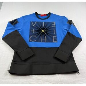 Vie Riche Sweatshirt Mens XL Blue Crew Neck Pullover Slim Fit Big Logo